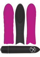 Pleasure Silicone Sleeve Trio With Bullet Kit - Purple And...